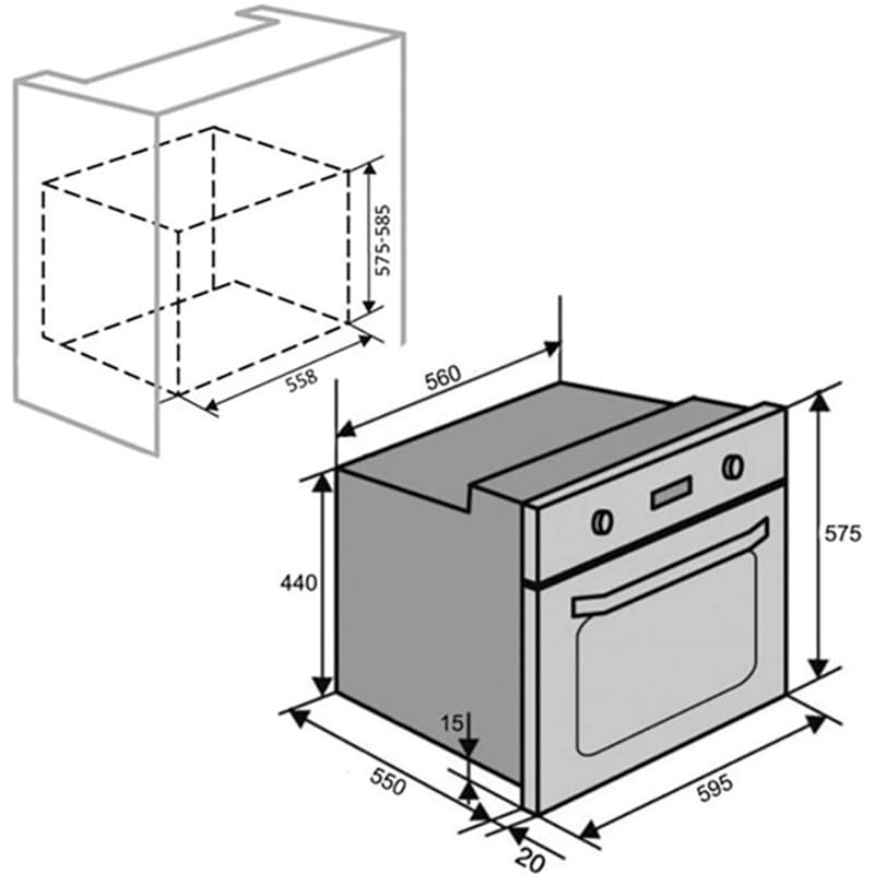Изображение Духовой шкаф LUXELL B66-SGF3 (DDT) Black