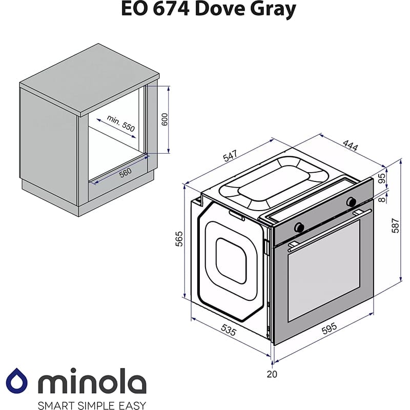 Обзор Духовой шкаф MINOLA EO 674 Dove Gray