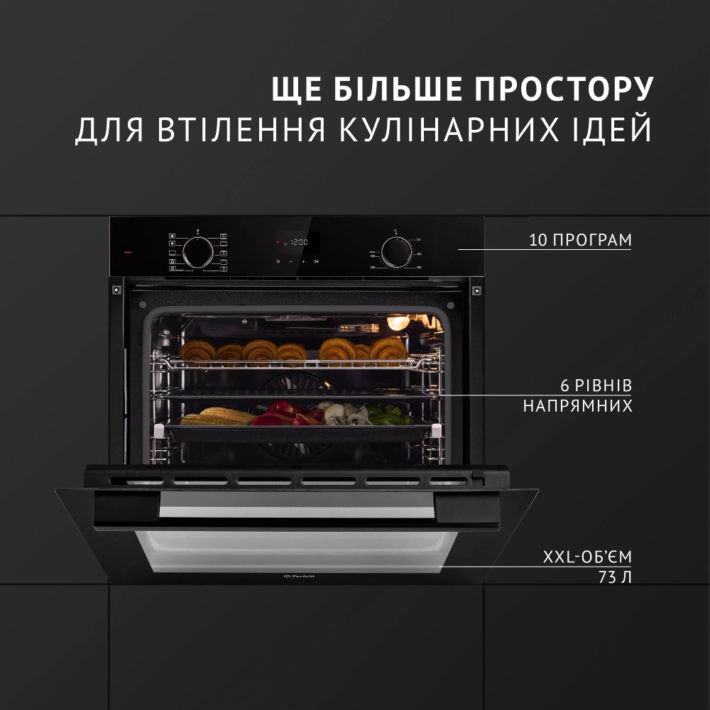 Внешний вид Встраиваемая духовка PERFELLI DIAMOND 6D10N NERO (0450044)