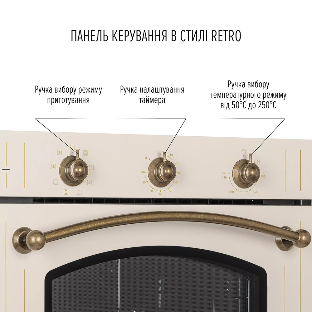 Изображение Духовой шкаф PERFELLI Retro 6M8L Beige (0450063)