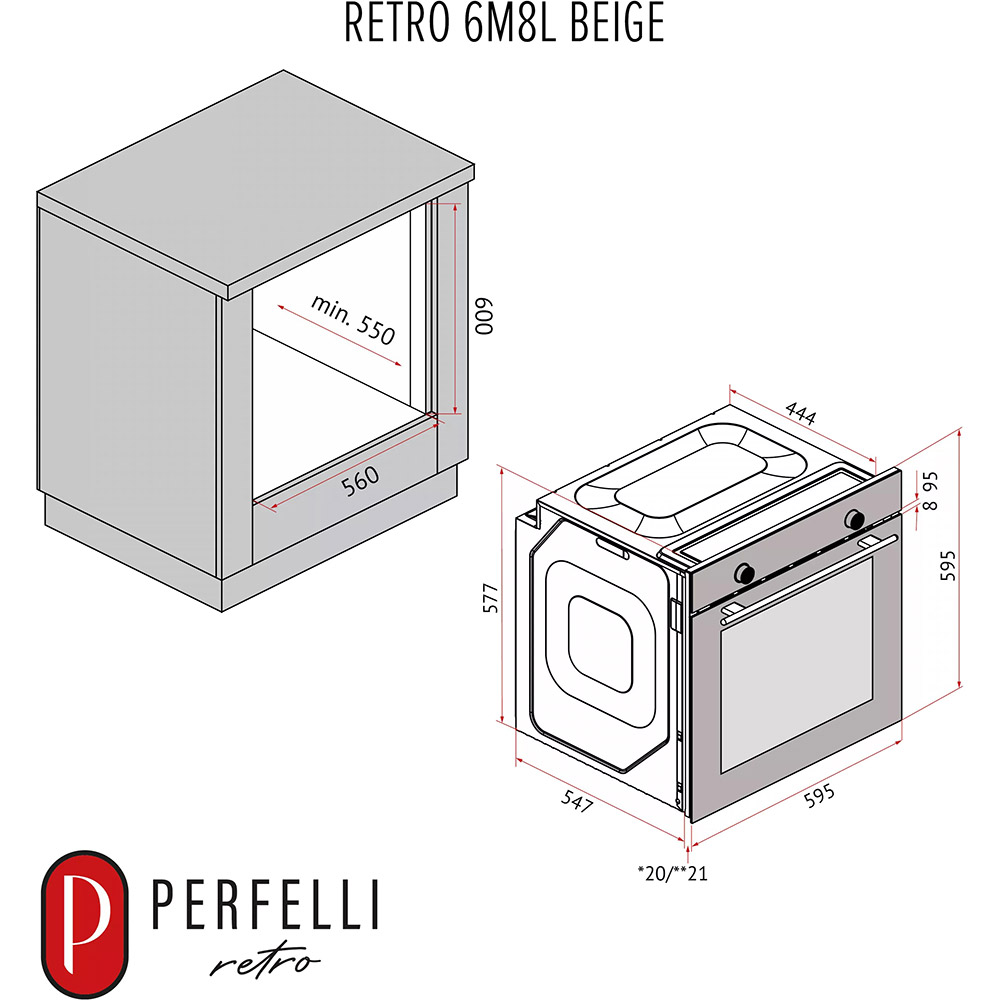 Фото 17 Духовой шкаф PERFELLI Retro 6M8L Beige (0450063)