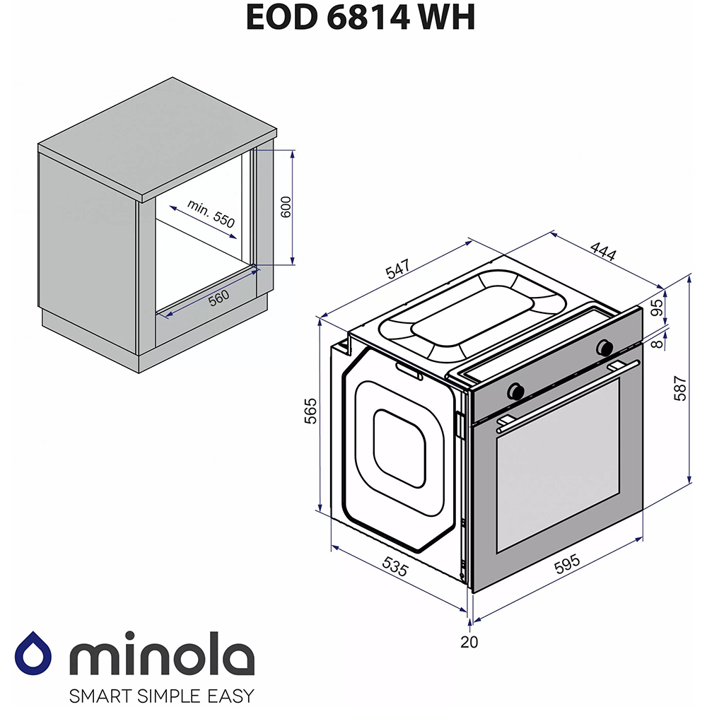 Обзор Духовой шкаф MINOLA EOD 6814 WH