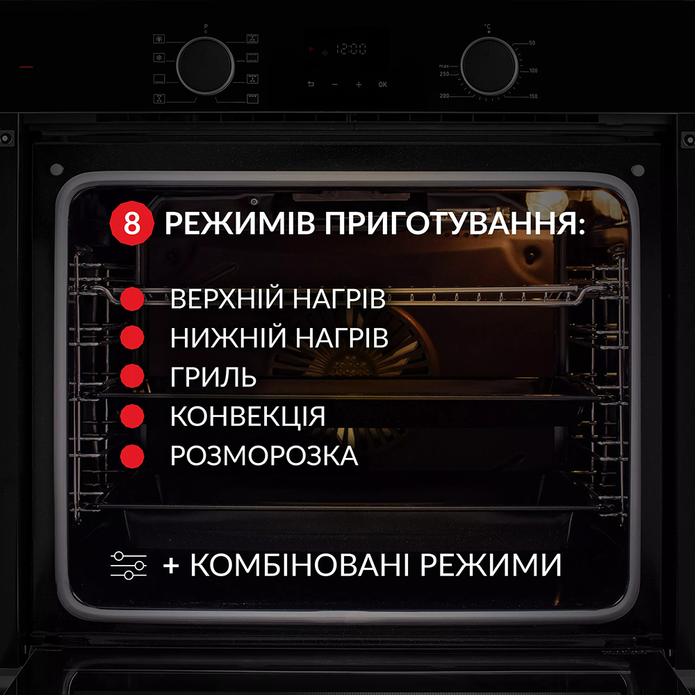 Встраиваемая духовка WEILOR FDO6F8BK Тип очистки эмаль легкой очистки