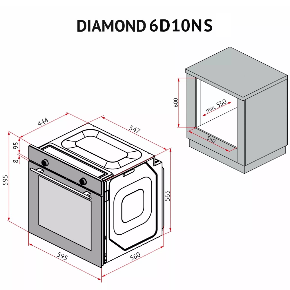 Фото 20 Встраиваемая духовка PERFELLI DIAMOND 6D10NS NERO (0450050)