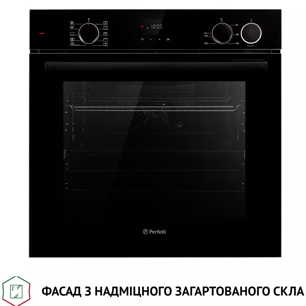 Встраиваемая духовка PERFELLI DIAMOND 6D10NS NERO (0450050) Дополнительно тангенциальное охлаждение; мощность подключения: 3266 Вт
