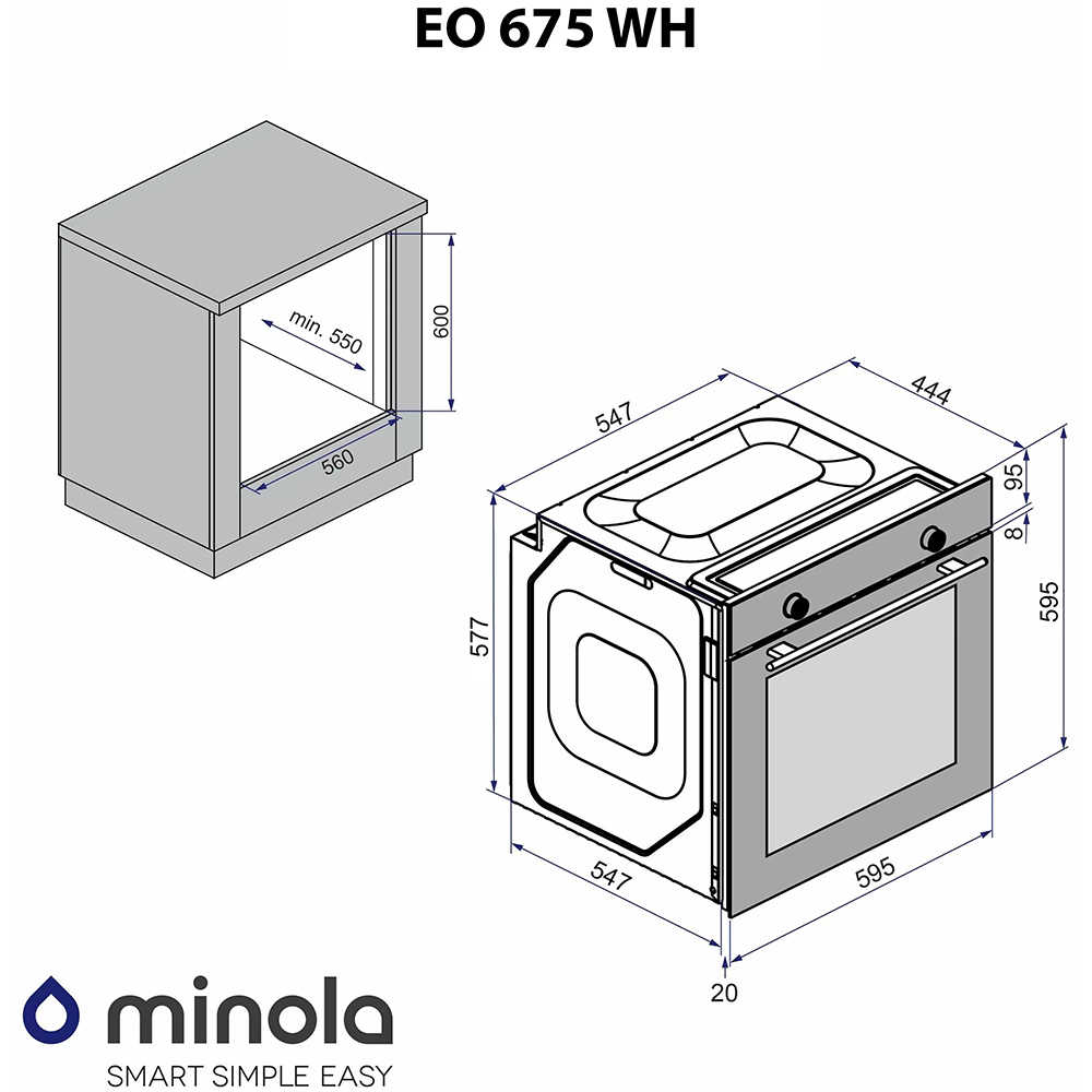Обзор Встраиваемая духовка  MINOLA EO 675 WH