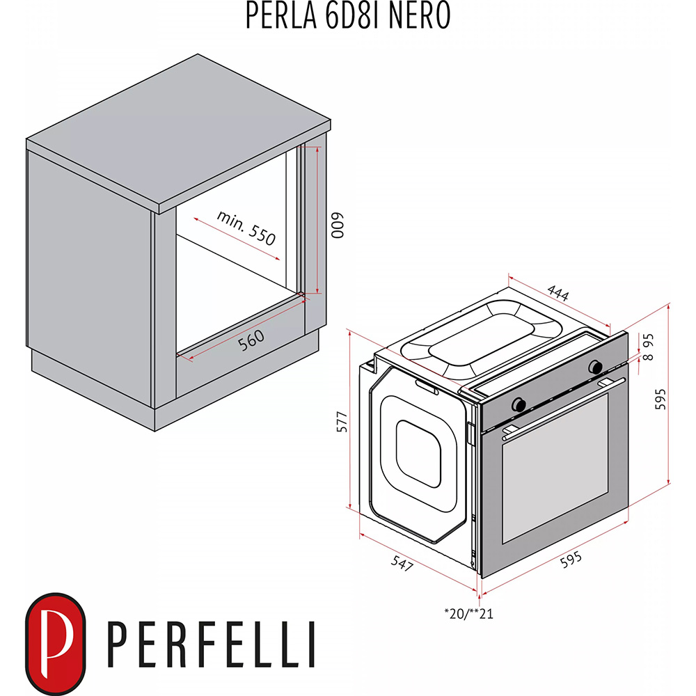 Фото 17 Духовой шкаф PERFELLI Perla 6D8I Nero