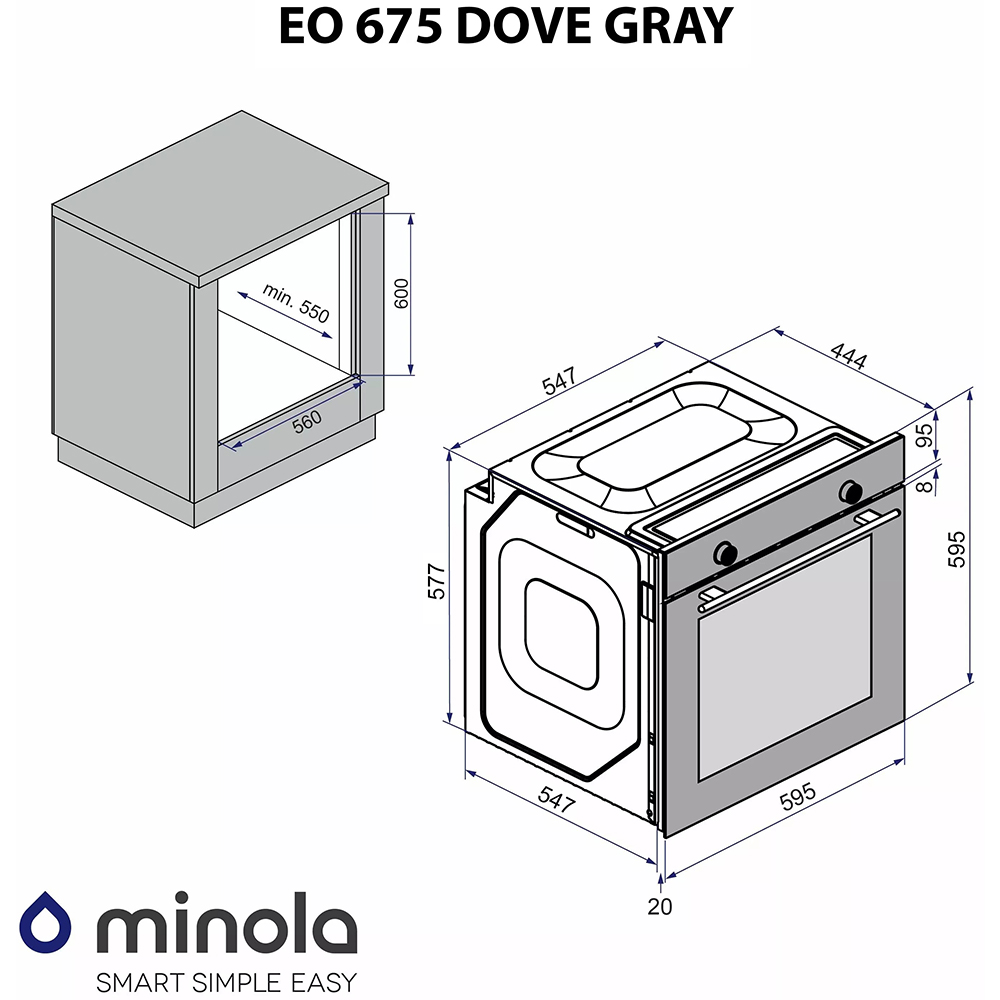 Обзор Встраиваемая духовка MINOLA EO 675 Dove Gray
