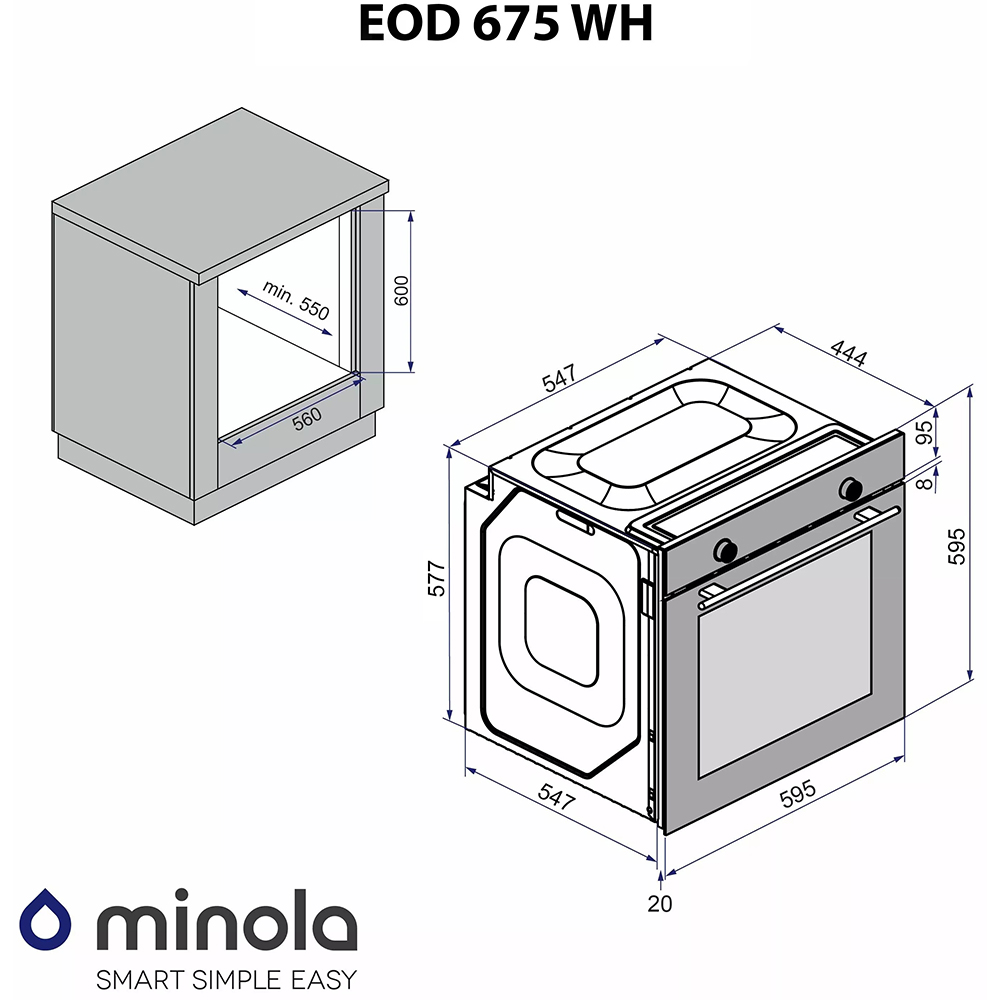Обзор Встраиваемая духовка MINOLA EOD 675 WH