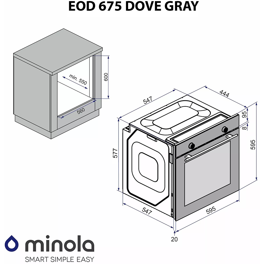 Покупка Встраиваемая духовка MINOLA EOD 675 Dove Gray