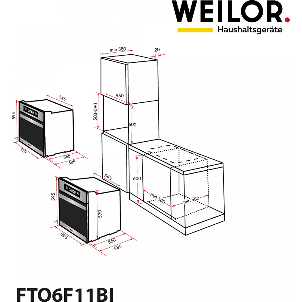 Фото 22 Духовой шкаф WEILOR FTO6F11BI