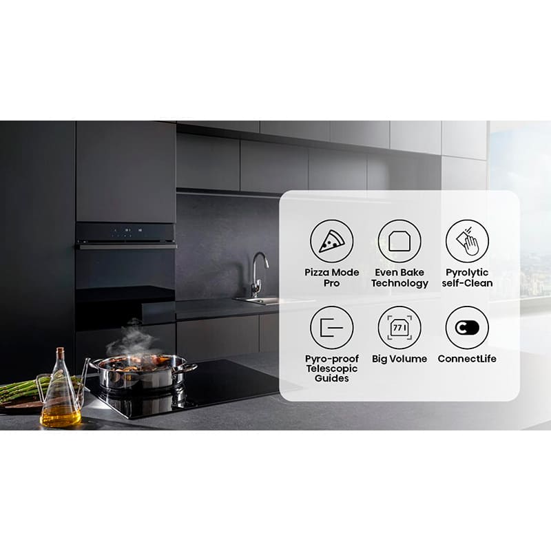 Внешний вид Духовой шкаф HISENSE HO66F8 PIZZACHEF (BO3PYEV01-6)