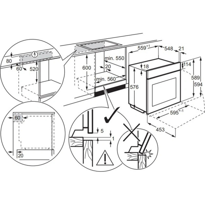 Духовой шкаф ELECTROLUX LOD8C39Z Ширина 50-60