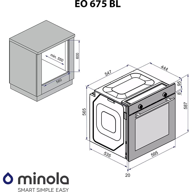 Огляд Духова шафа MINOLA EO 675 BL