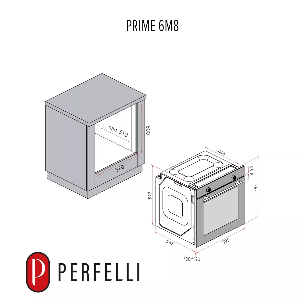 Духовой шкаф PERFELLI PRIME 6M8 NERO (0450076) Тип духовки электрическая