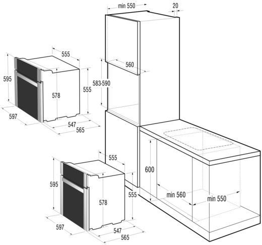 Вбудована духовка GORENJE BO 7345 RBR Об'єм 65