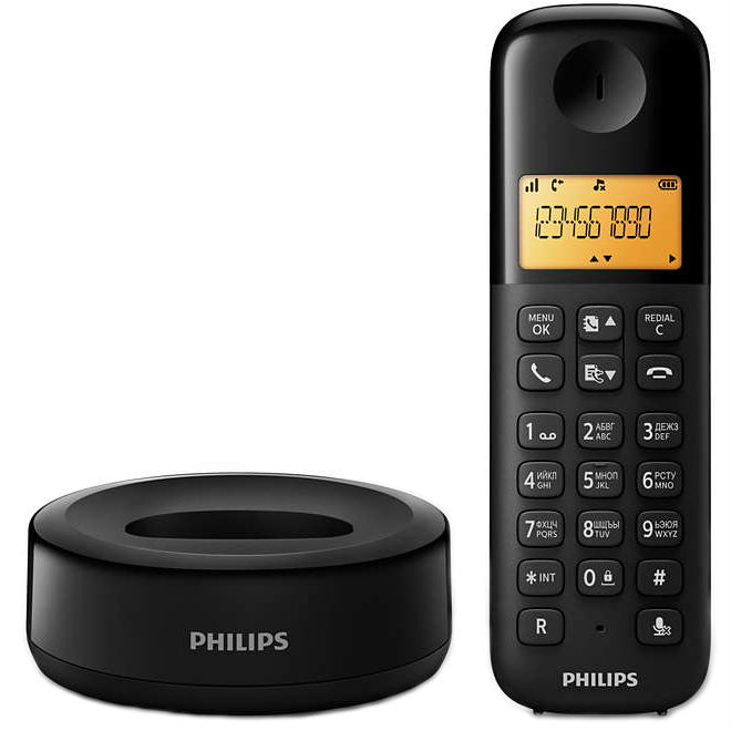 Телефон PHILIPS D1301B/51 Количество трубок в комплекте 1