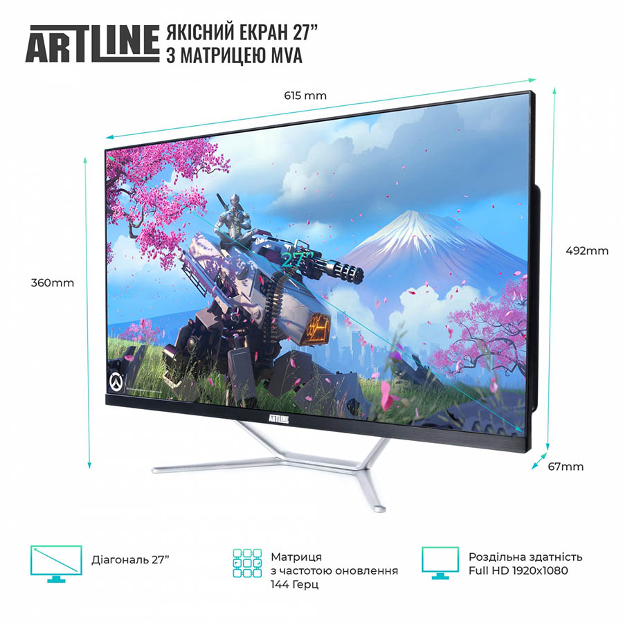 Моноблок ARTLINE Gaming G77v35 Роздільна здатність 1920 x 1080