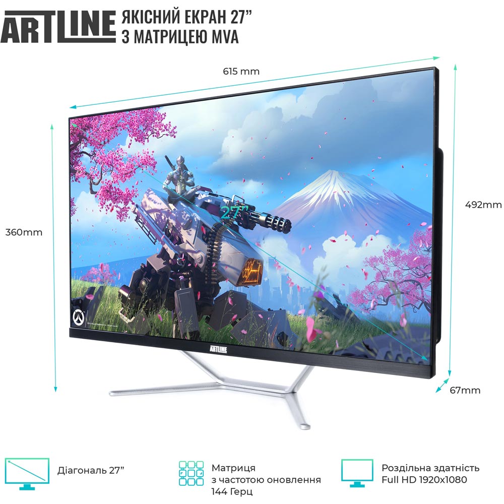 Моноблок ARTLINE Gaming G77v40 Роздільна здатність 1920 x 1080