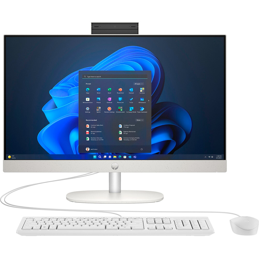 Зовнішній вигляд Моноблок HP ProOne 245 G10 White (884Z9EA)