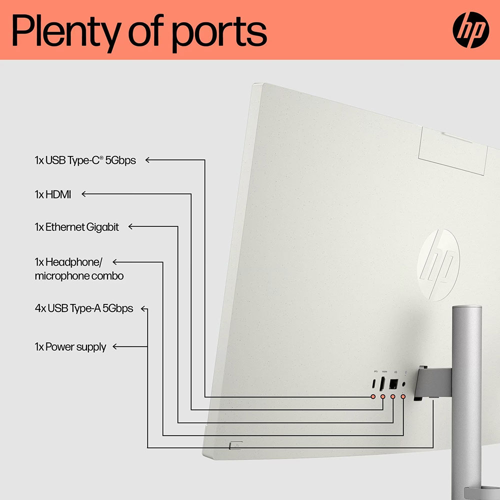 Зовнішній вигляд Моноблок HP All-in-One 24-cr1002ua Shell White (AE0P5EA)