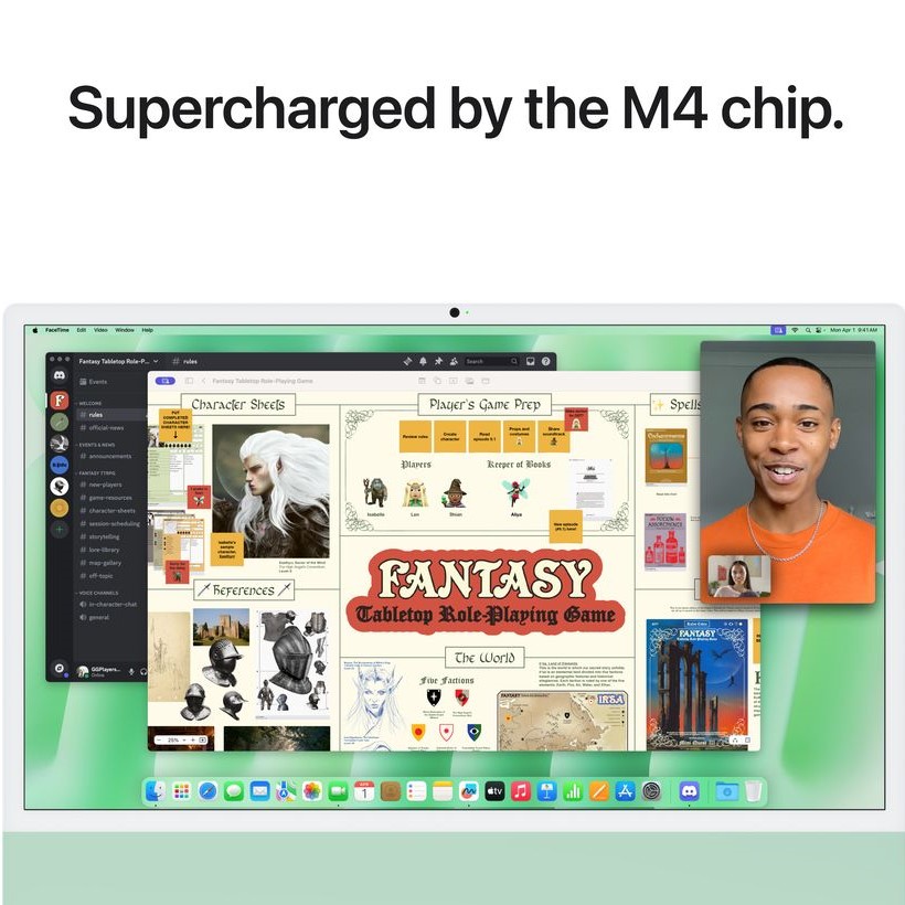 Внешний вид Моноблок APPLE 24" iMac Retina 4.5K M4 256 GB Green (MWUY3UA/A)