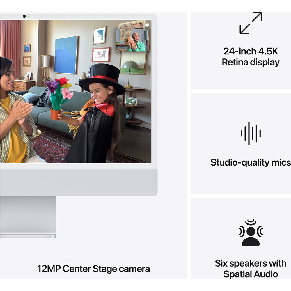 Фото Моноблок APPLE 24" iMac Retina 4.5K M4 256GB Silver (MD3H4UA/A)