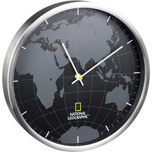 Настенные часы BRESSER World Map Aluminium (9080000)