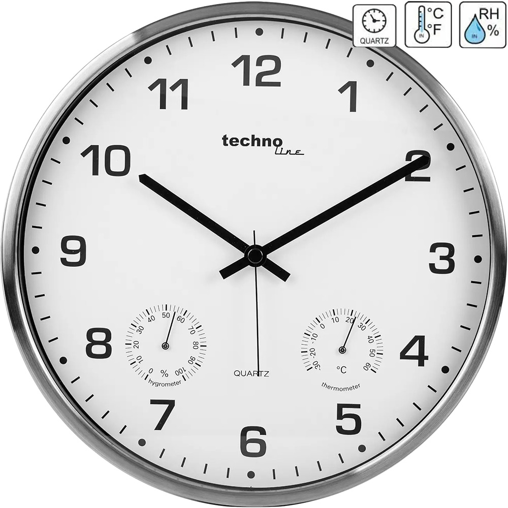 Годинник настінний TECHNOLINE WT7980 White/Silver Корпус Метал