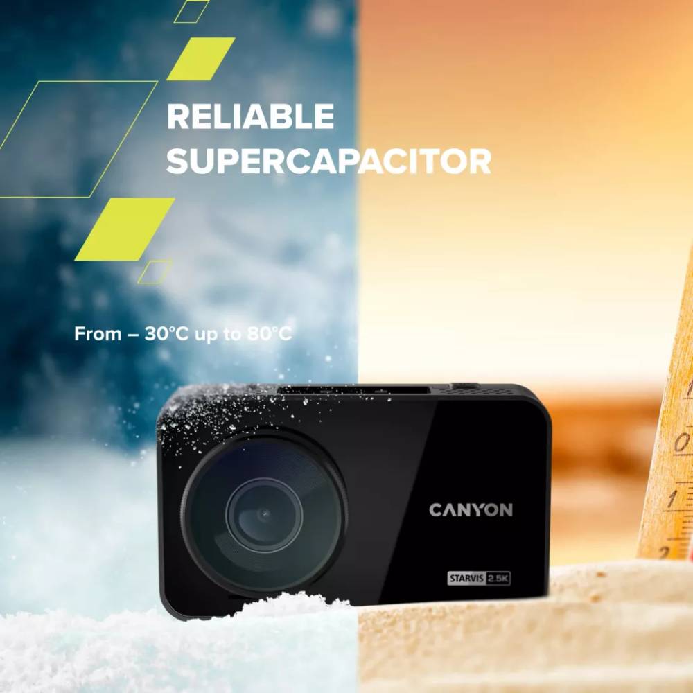 Обзор Видеорегистратор CANYON DVR25GPS WQHD GPS Wi-Fi Black (CND-DVR25GPS)