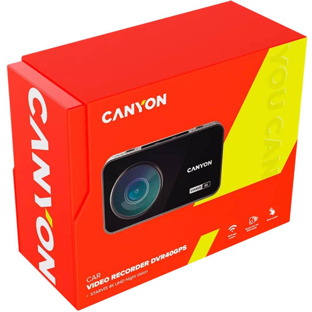 Покупка Видеорегистратор CANYON DVR40GPS UltraHD GPS Wi-Fi Black (CND-DVR40GPS)