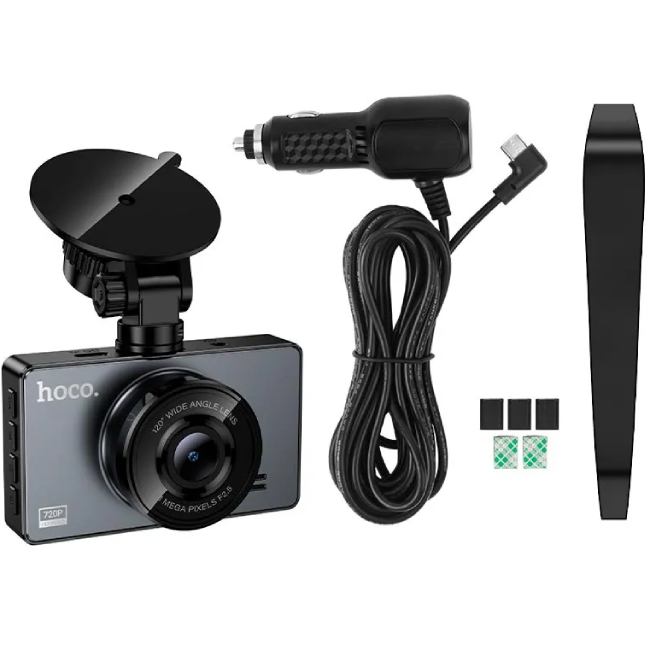 Зовнішній вигляд Відеореєстратор HOCO DV14 Black/Gray (6942007653961)