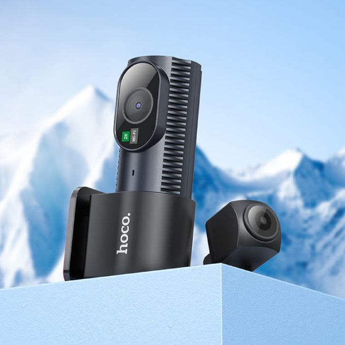 Зовнішній вигляд Відеореєстратор HOCO DV8 2K Black (6942007623384)