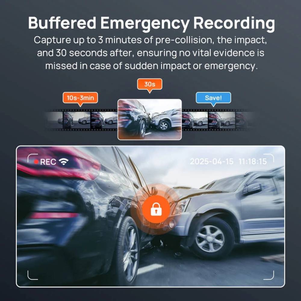 Відеореєстратор 70MAI Dash Cam 4K A800SE (1182549) Кут огляду 140