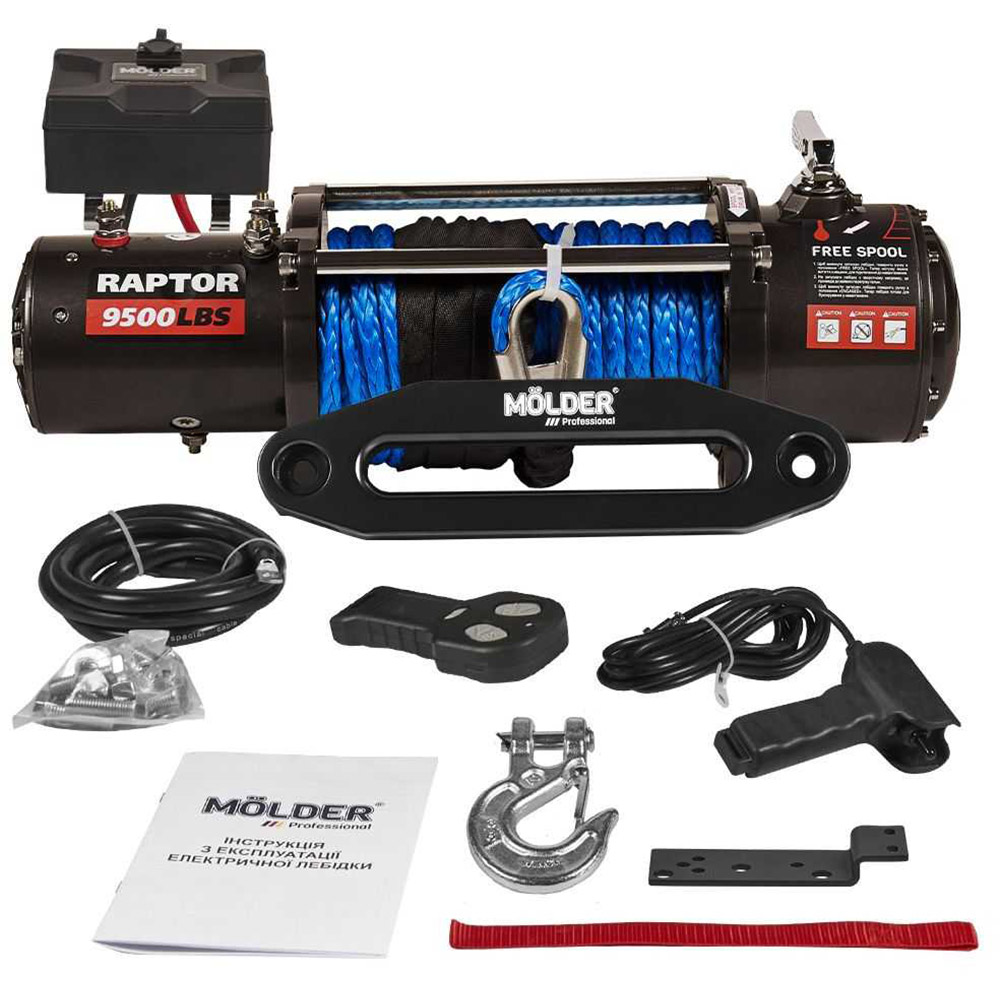 Лебідка MOLDER OFF ROAD RAPTOR 9500lbs 5.5hp/4.1kw; 265 :1 (MA23096) Довжина каната/ланцюги 28