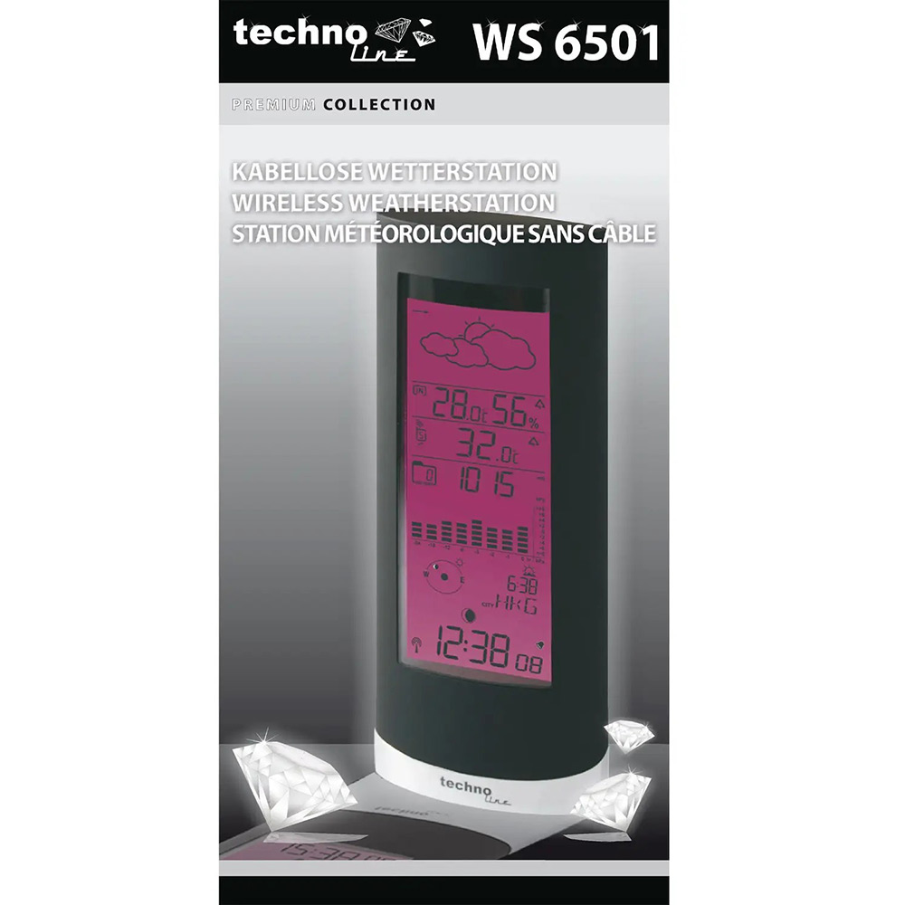 Зображення Метеостанція TECHNOLINE WS6501 Black Metall