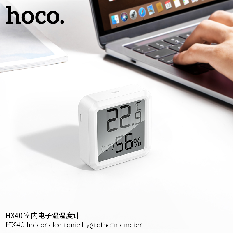 Внешний вид Термогигрометр HOCO HX40 White (6942007647823)