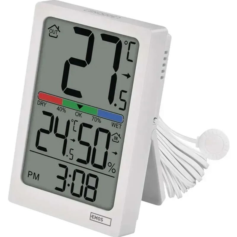 Термогигрометр EMOS с проводным датчиком EM (E0558P) Способ установки настольный/настенный