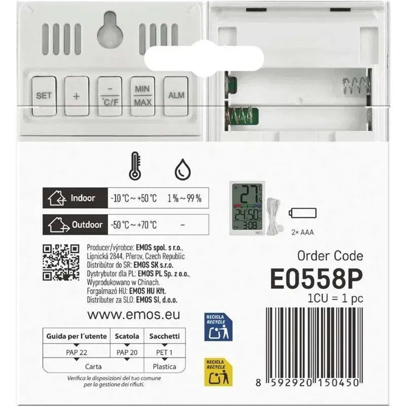 Фото 14 Термогигрометр EMOS с проводным датчиком EM (E0558P)