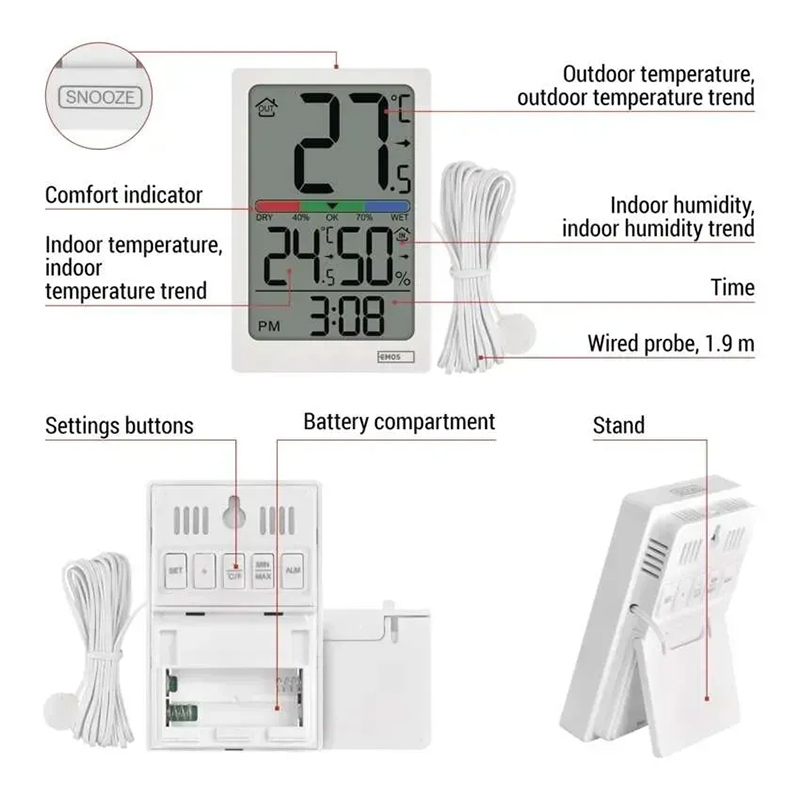 Изображение Термогигрометр EMOS с проводным датчиком EM (E0558P)