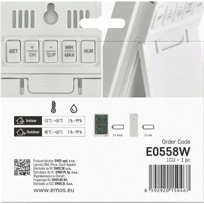 Фото 16 Термогигрометр EMOS с беспроводным датчиком (E0558W)