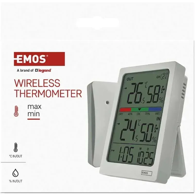 Фото 15 Термогигрометр EMOS с беспроводным датчиком (E0558W)