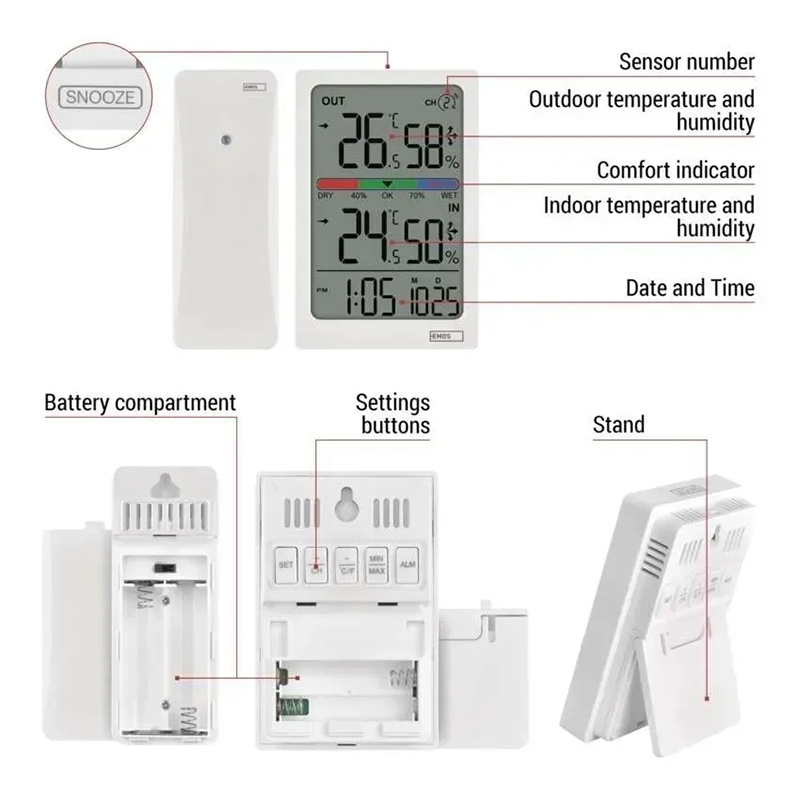 Фото 14 Термогигрометр EMOS с беспроводным датчиком (E0558W)