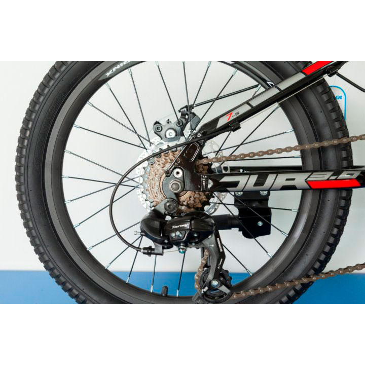 Велосипед TRINX Junior 3.0 20" Black-Grey-Red (JUN3.0BGR) Рама алюминиевая, гидроформирована