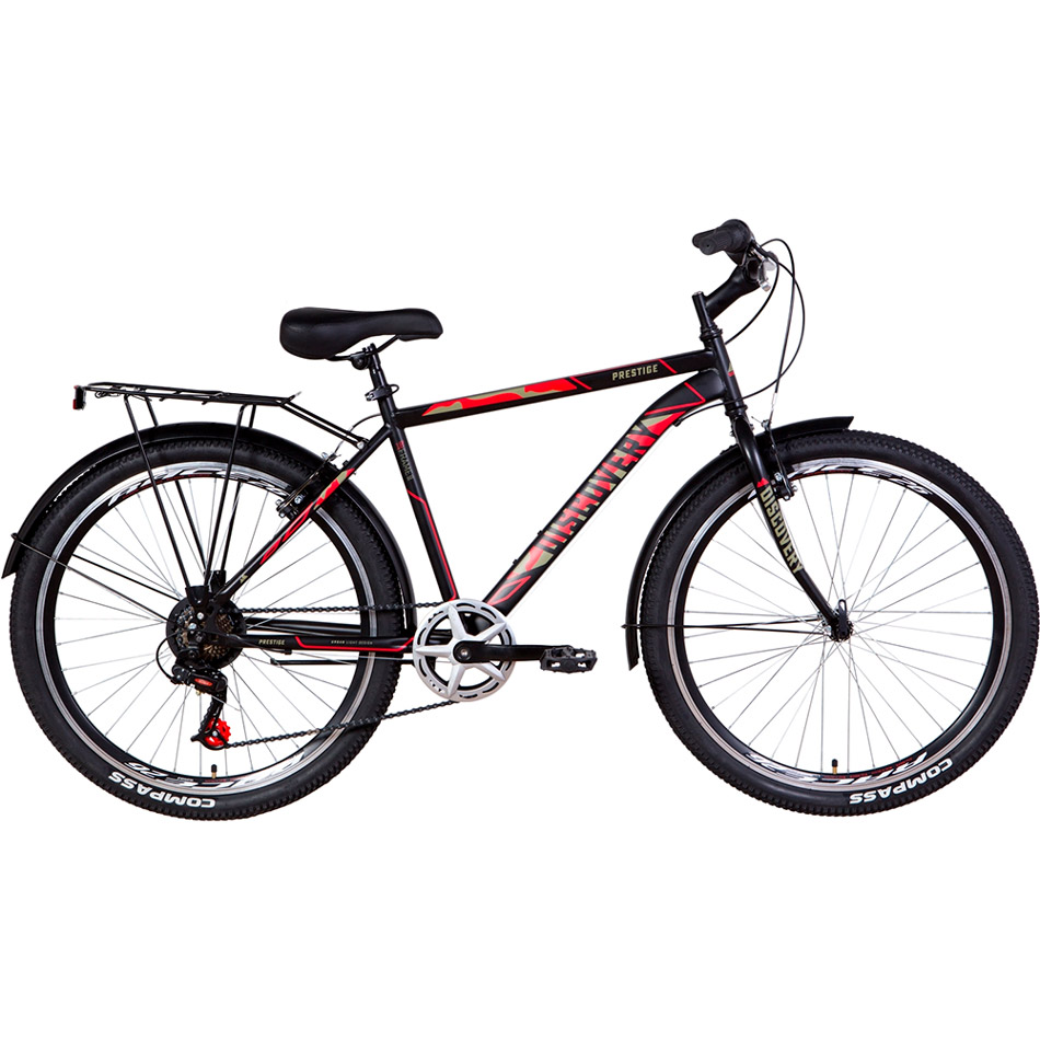 

Велосипед DISCOVERY PRESTIGE MAN Vbr 26" 18" 2021 Black/Red (OPS-DIS-26-358), 26" PRESTIGE MAN Vbr рама-18" 2021 Black/Red