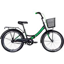 Велосипед FORMULA 24" SMART Vbr рама-15" 2021 багажник+корзина Black/Green (OPS-FR-24-244)