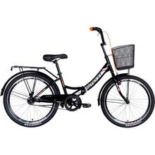 Велосипед FORMULA 24" SMART Vbr рама-15" 2021 багажник+корзина Black/Orange (OPS-FR-24-245)