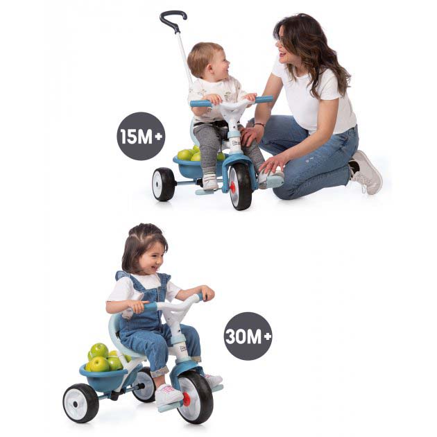 Внешний вид Детский велосипед SMOBY Be Move 2 в 1 с багажником Голубой (740331)