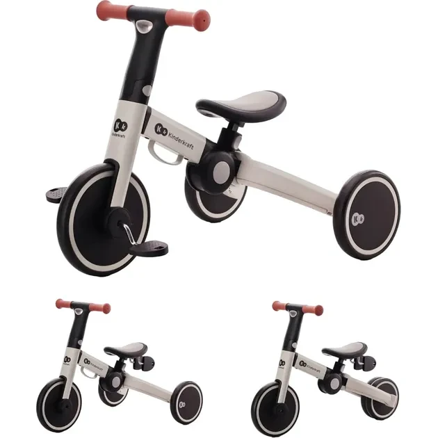В Украине Беговел KINDERKRAFT Трехколесный велосипед 3 в 1 4TRIKE Silver Grey (KR4TRI22GRY0000)