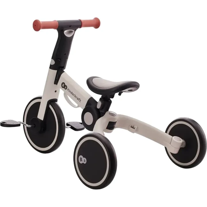 Беговел KINDERKRAFT Трехколесный велосипед 3 в 1 4TRIKE Silver Grey (KR4TRI22GRY0000) Манетки с защитой от соскальзывания с руки ребенка
